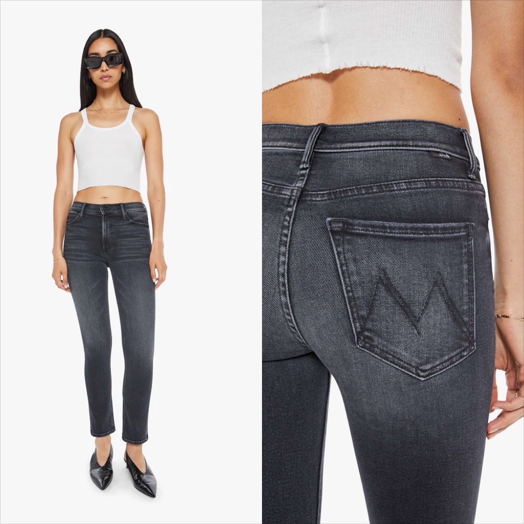 Mother Denim The Mid Rise Dazzler In "Not Today Satan" Firm Price